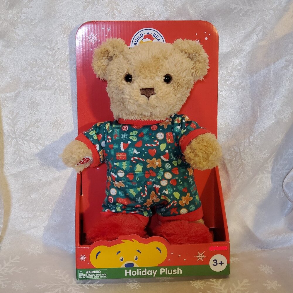Build a Bear 2024 Walmart Exclusive Christmas Bear Plush w/PJs & Slippers NEW
